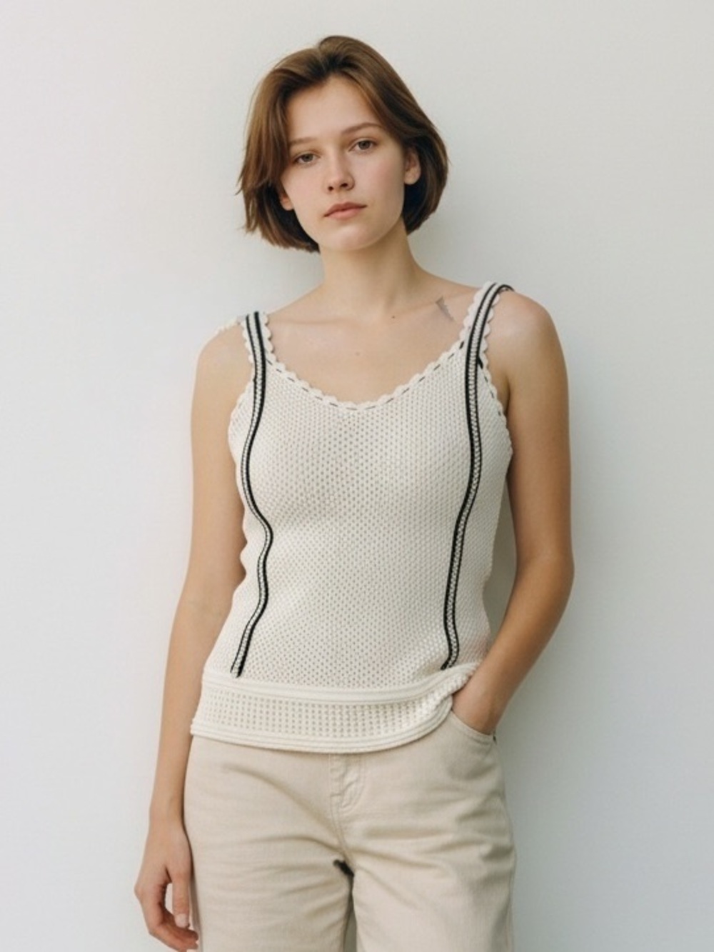 Nwt Club Monaco Crochet Knit Tank Top